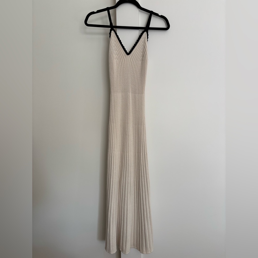 NWOT Cream knit maxi dress size small